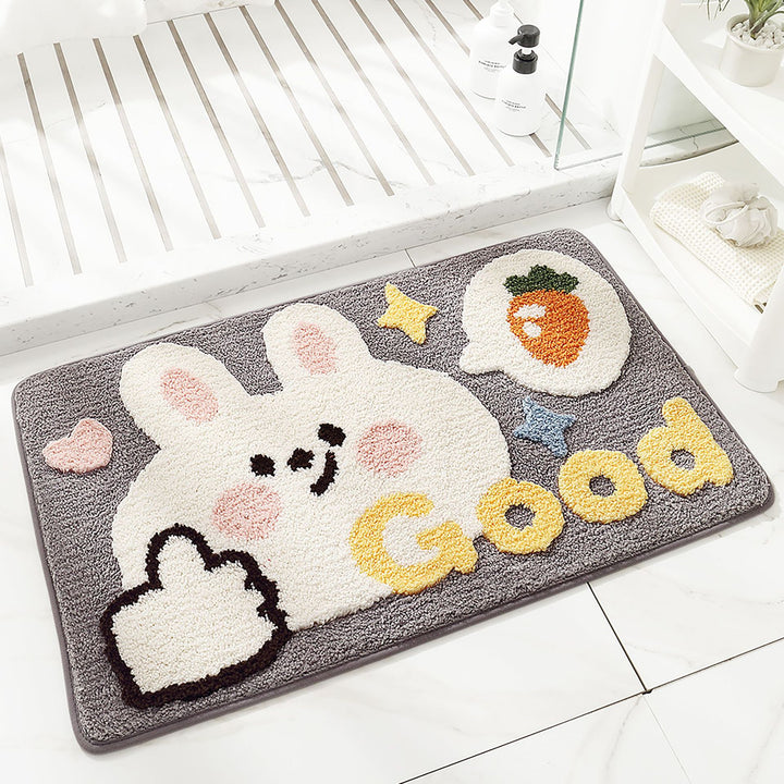 Plush Bunny-Themed Bath Mat Kalsten