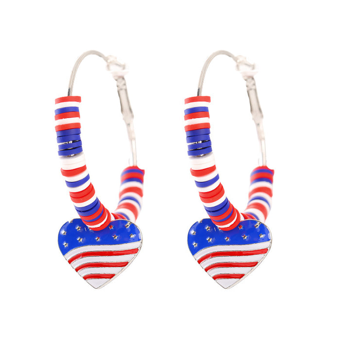 Women nan enamel horseshoe earrings with star motif and fishhook closure Kalsten