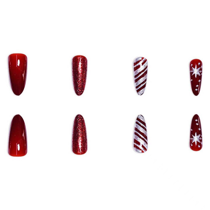 Festive Holiday Stiletto Nail Art Kalsten