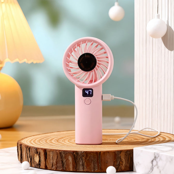 Ladies Portable Hand Fan with LED Display and Lightweight Design Kalsten