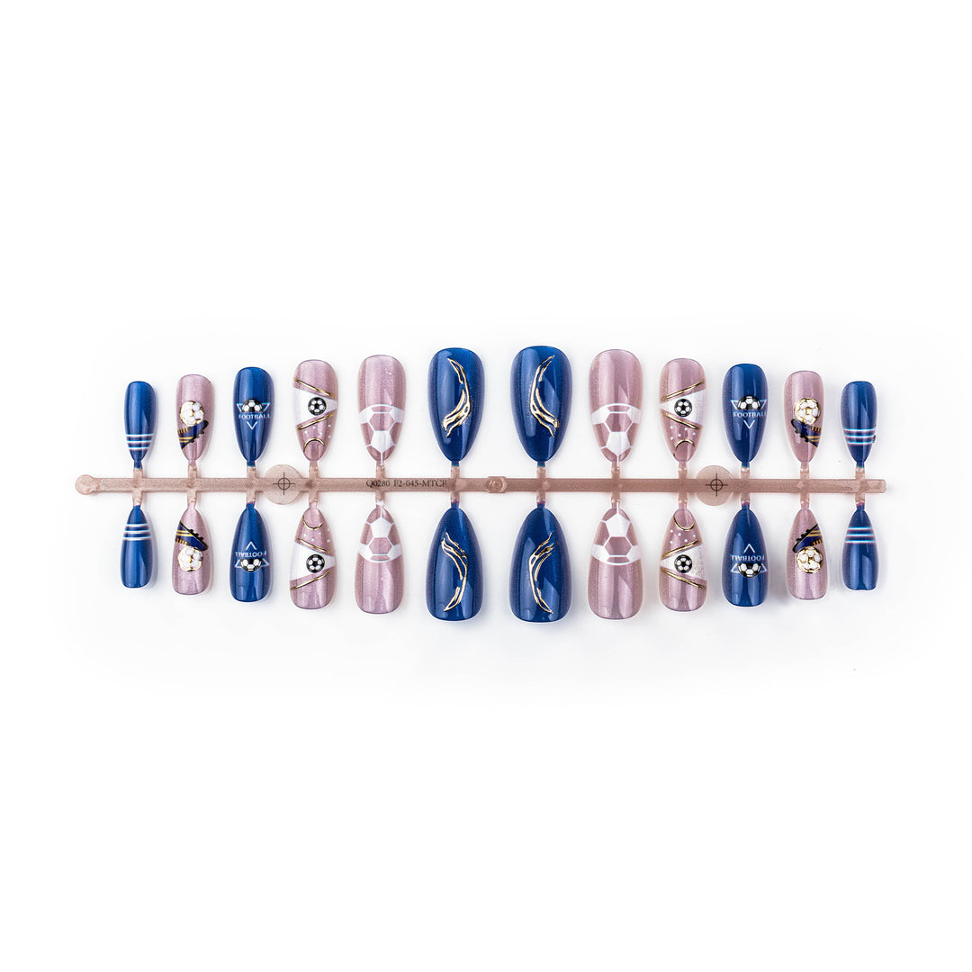 Sports-Themed Press-On Nail Art Set