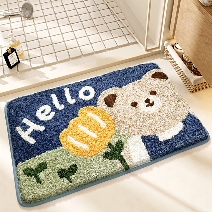 Cute Cat-Themed Bath Mat Kalsten