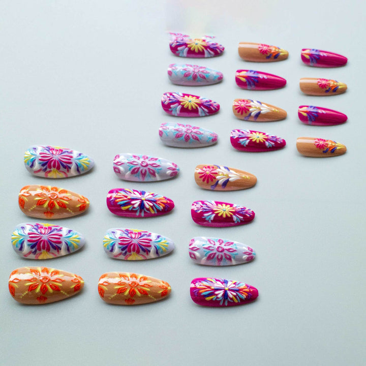 Creative Floral Acrylic Nail Art Design Kit