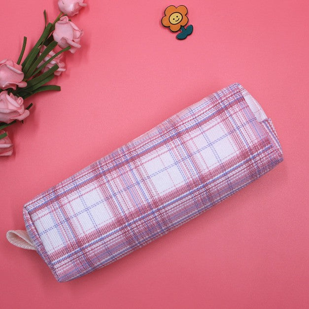 Textured Plaid Pencil Case Kalsten