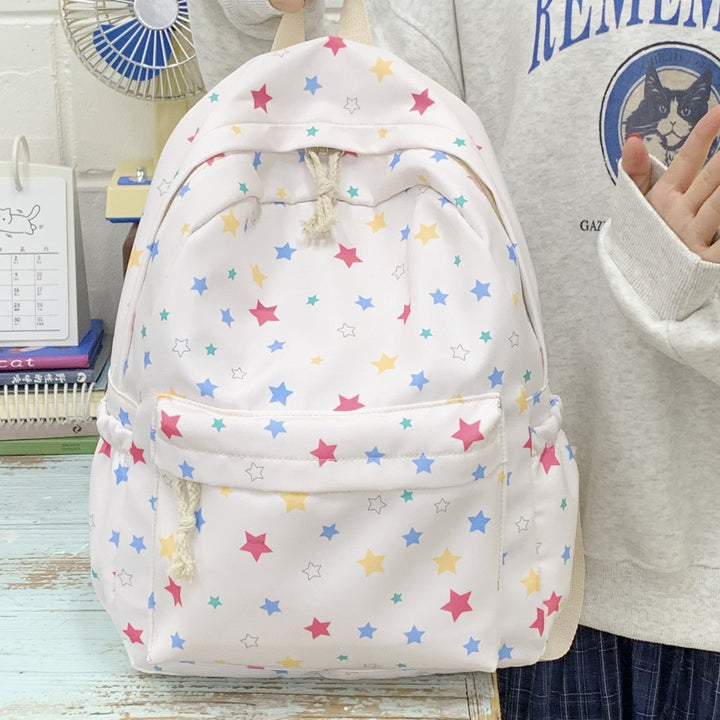 Backpack with Colorful Star Pattern and Practical Organization Compartments Kalsten