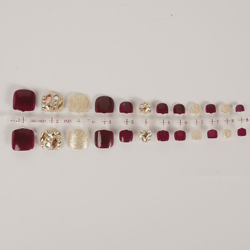 Glamorous Press-On Nail Set with Rhinestone Accents Kalsten