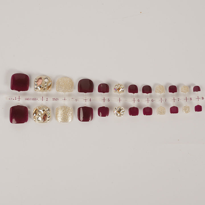 Glamorous Press-On Nail Set with Rhinestone Accents Kalsten