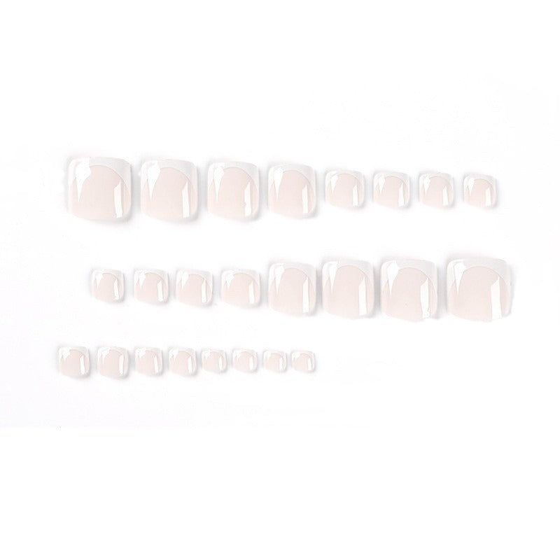 Premium French Tip Press-On Toe Nails Kalsten