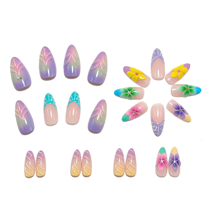 Artificial nails in floral and transparent design Kalsten