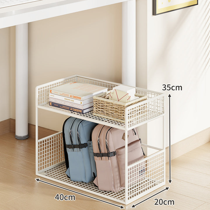 Slim Three-Tier Rolling Mesh Storage Cart with Locking Casters and Ventilated Shelves