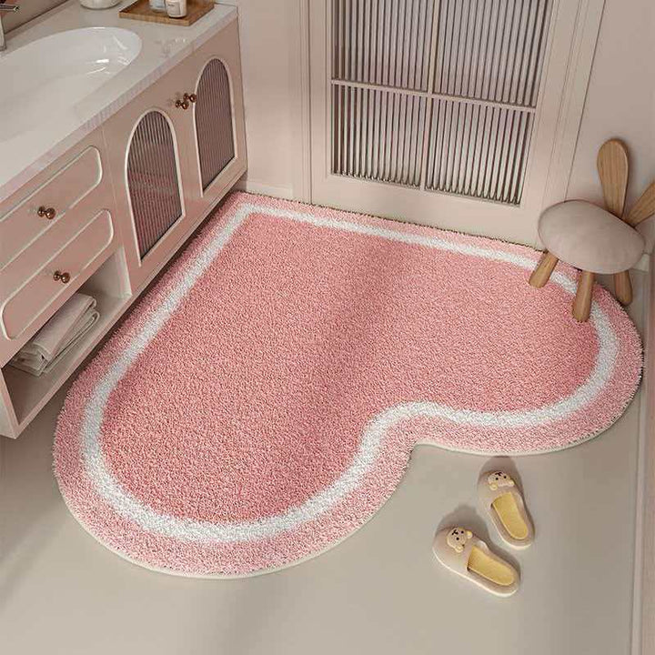 Heart-Shaped Soft Bathroom Mat