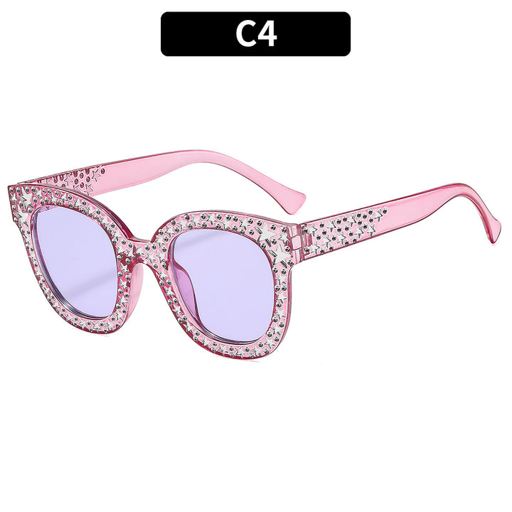 Elegant Rhinestone-Embellished Cat-Eye Sunglasses