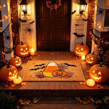 Halloween Themed Welcome Mat for Home Entrance