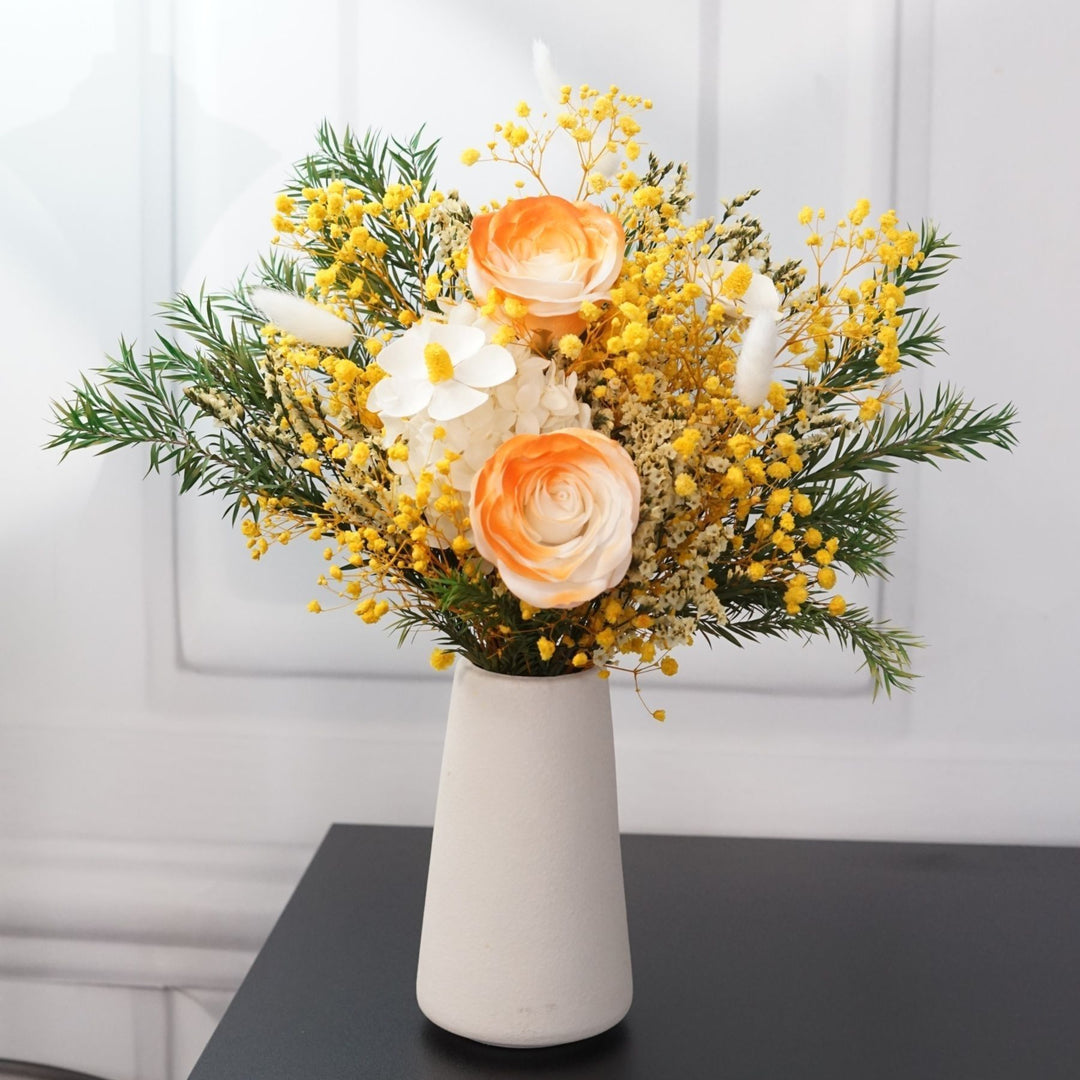 Artificial Floral Arrangement with Decorative Vase