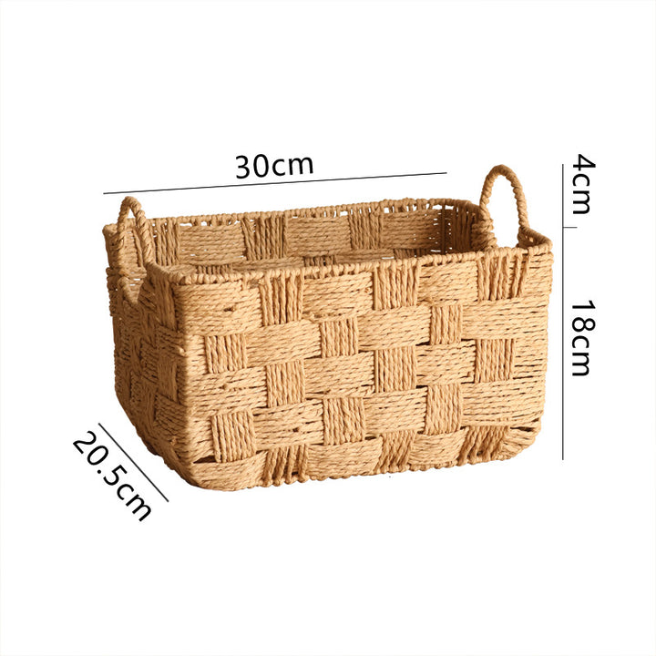 Structured storage basket made of natural material Kalsten