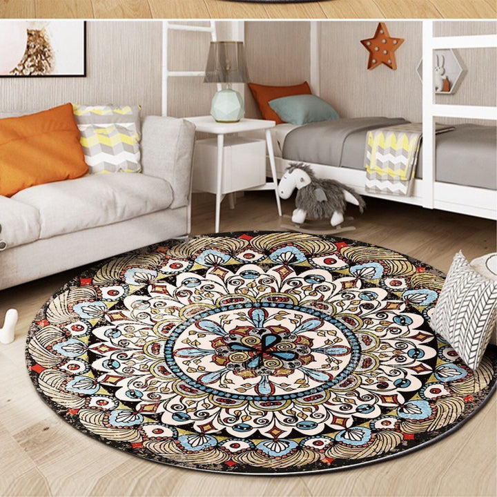 Circular Vintage Floral Area Rug Kalsten