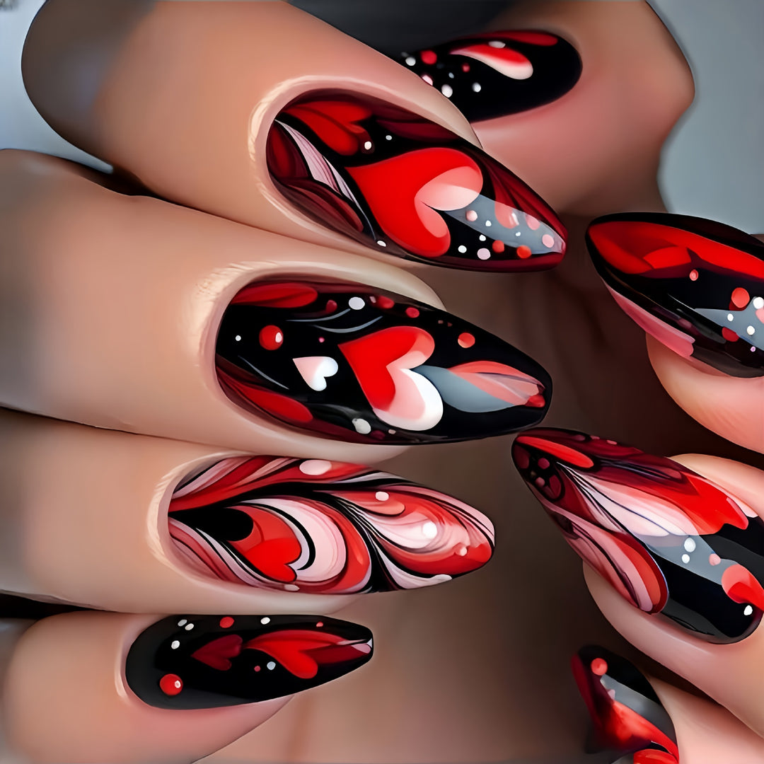 Art Nails in Creative Heart Design Kalsten