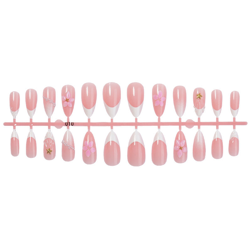 Artifical nail set with delicate flower and decorative elements Kalsten