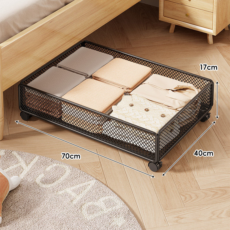 Under-Bed Rolling Mesh Storage Drawer with Locking Casters