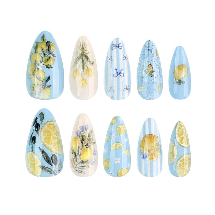 Artful nail art with fruity citrus design Kalsten