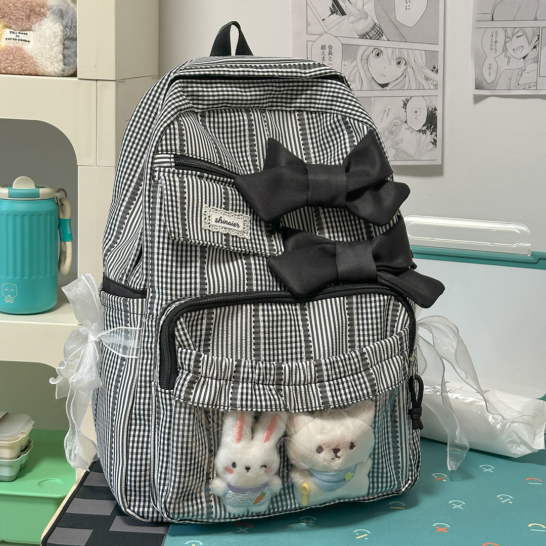 Decorative Bow-Embellished School Backpack Kalsten