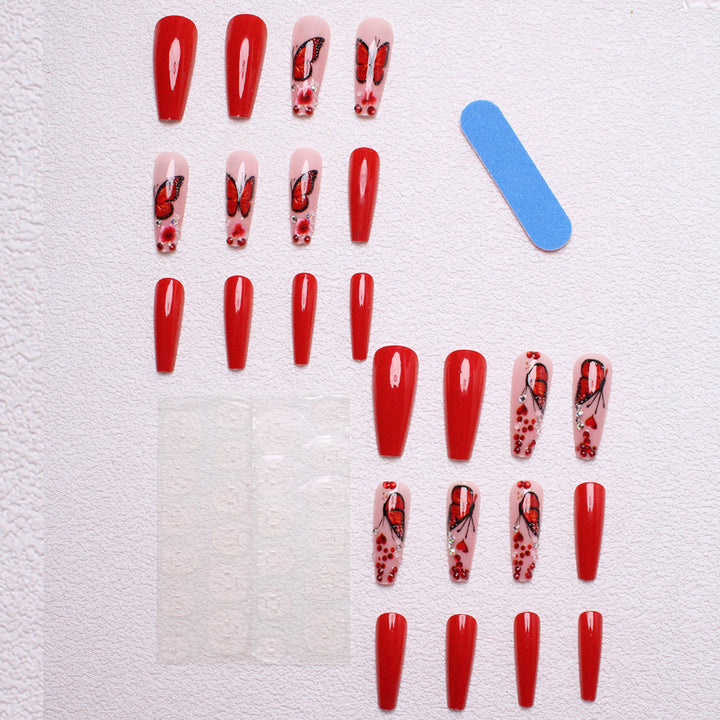Artistic Butterfly-Embellished Press-On Nails Kalsten