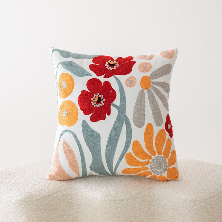 Floral Embroidered Cushion