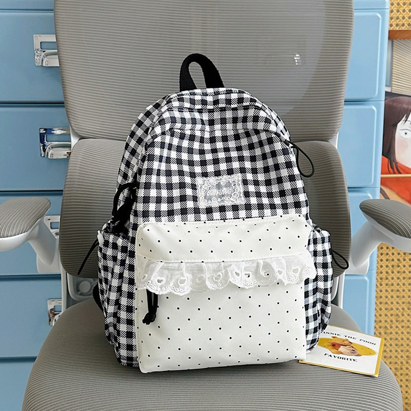 Cute Checkered Pattern Backpack Kalsten
