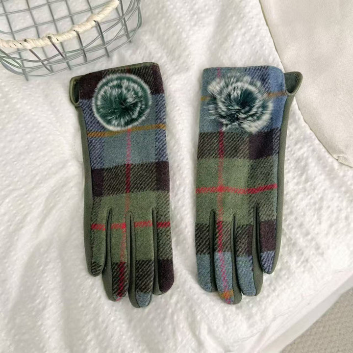 Warm Plaid Pattern Touchscreen Gloves Kalsten