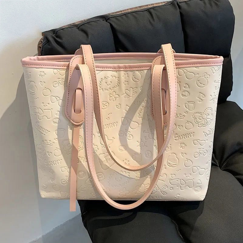 Embossed Pattern Shoulder Tote Kalsten