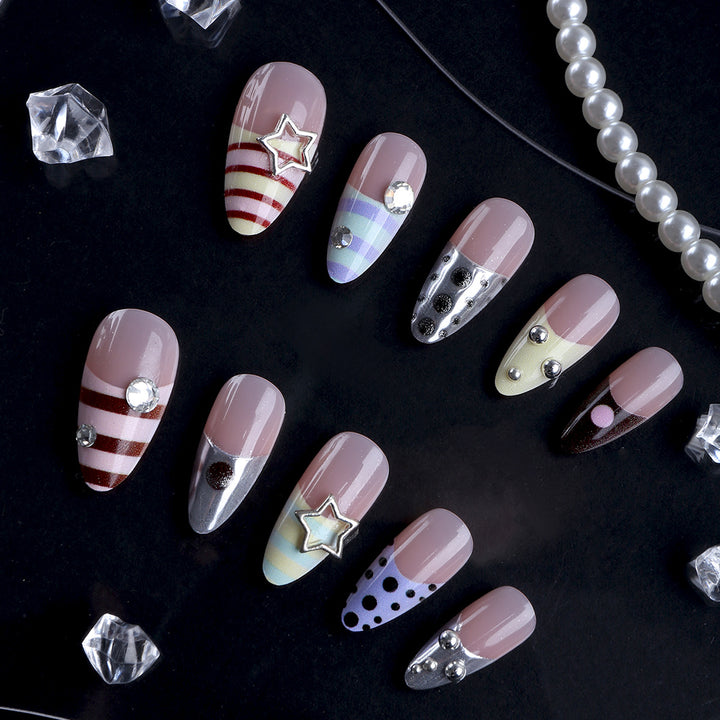 Artificial nails with creative design and sparkling accents Kalsten
