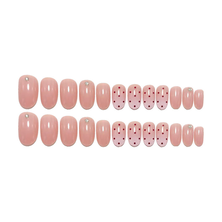 Artificial nails with elegant ombre effect and playful polka dot design Kalsten
