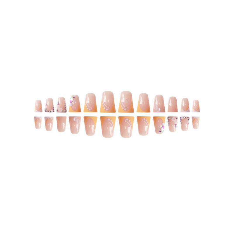 Floral Rhinestone Press-On Nails Kalsten