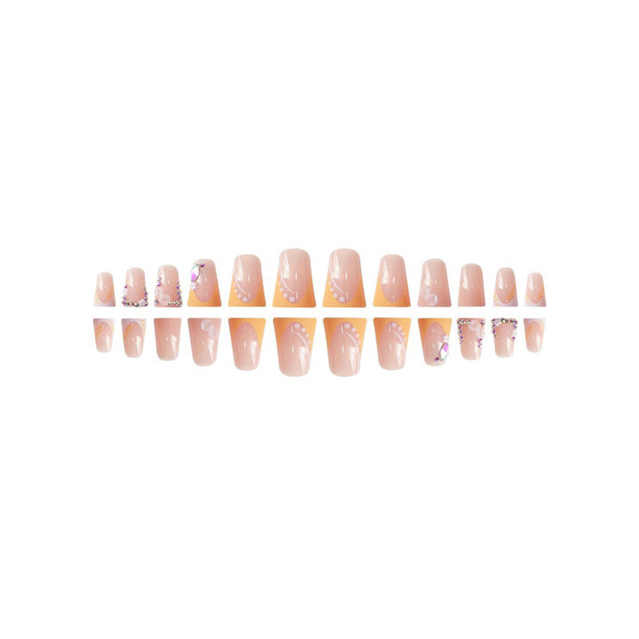 Floral Rhinestone Press-On Nails Kalsten