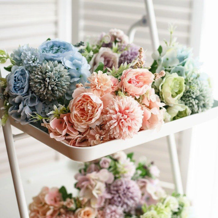 Elegant Artificial Floral Bouquet with Mixed Blooms