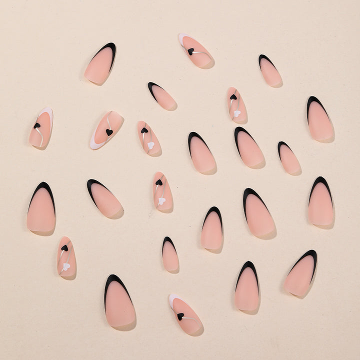 Elegant Heart-Themed Acrylic Nail Art Extensions Kalsten