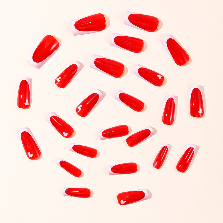 Romantic Heart-Themed Nail Art Extensions Kalsten