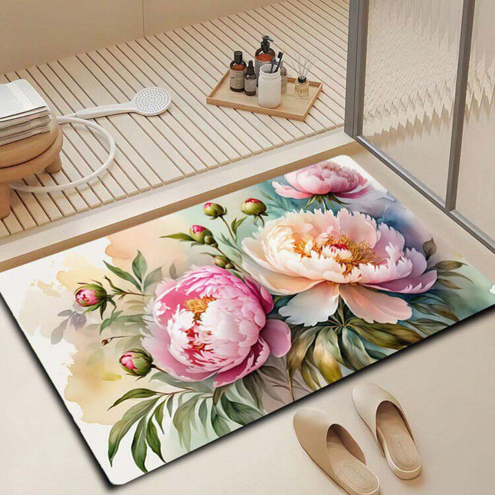 Floral Design Bath Mat