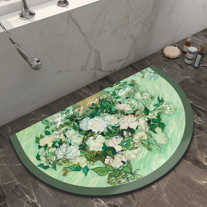 Artistic Round Bathroom Mat for Home