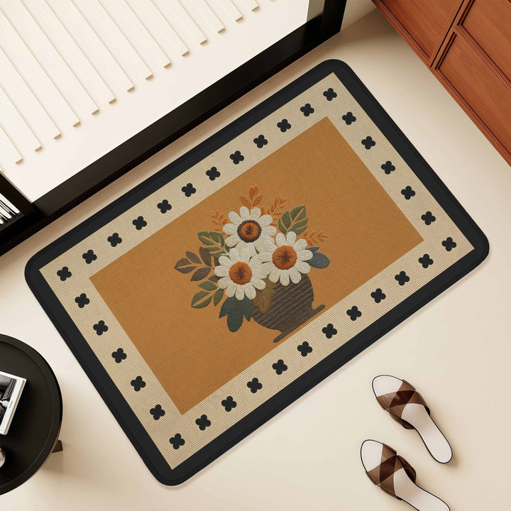 Artistic Floral Design Area Mat Kalsten