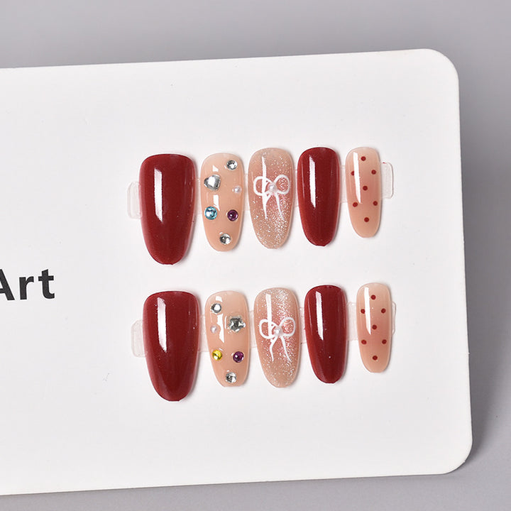Glamorous Heart-Themed Press-On Nail Set Kalsten