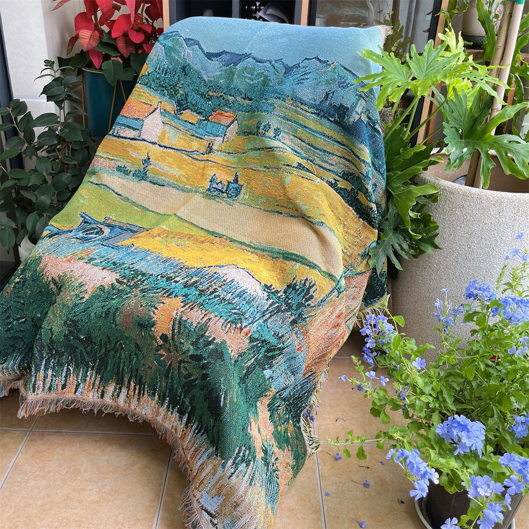 Artistic Landscape Pattern Throw Blanket