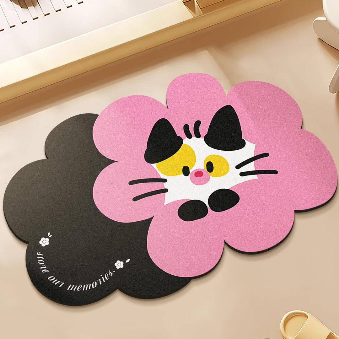 Charming Floral Themed Bath Mat