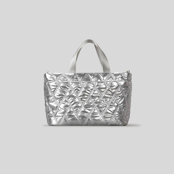Quilted Metallic Tote Bag