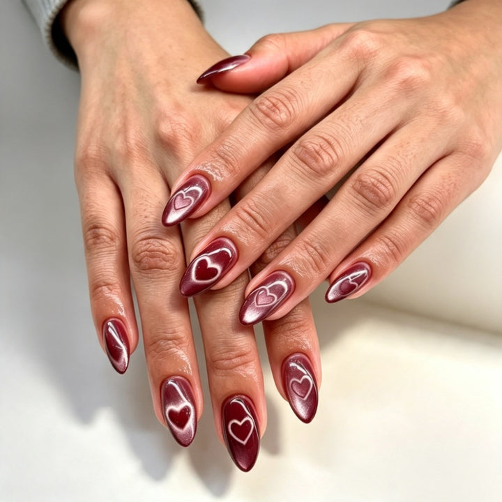Artistic Heart Design Press-On Nails Kalsten