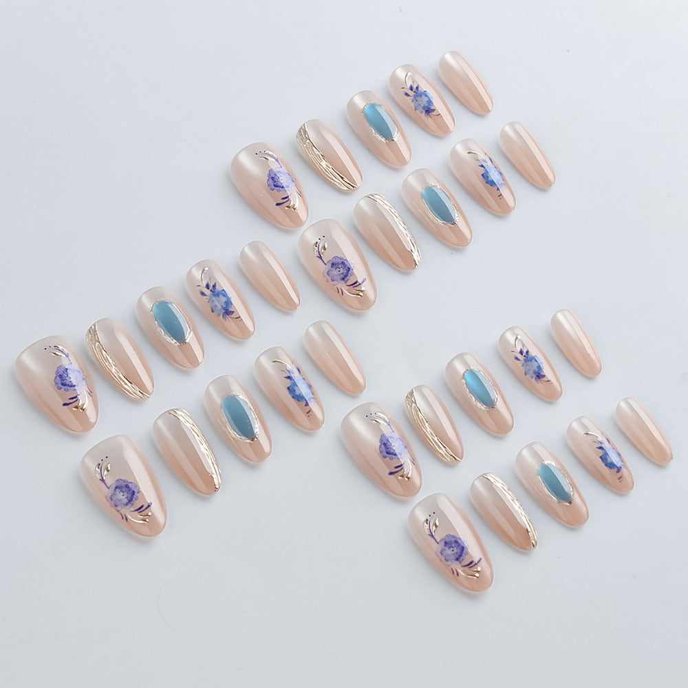 Artistic Floral Press-On Nail Art Set Kalsten