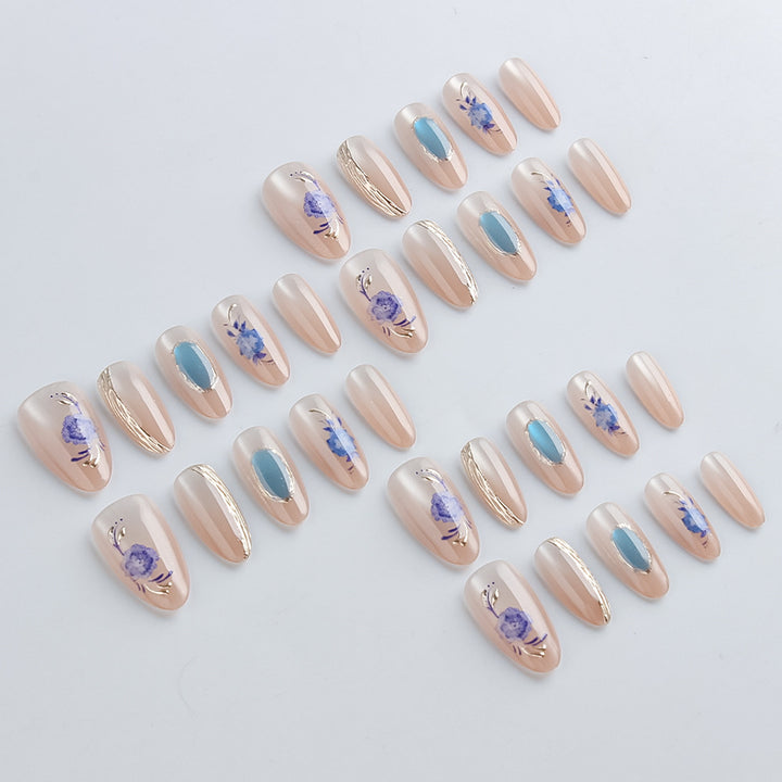 Artistic Floral Press-On Nail Art Set Kalsten