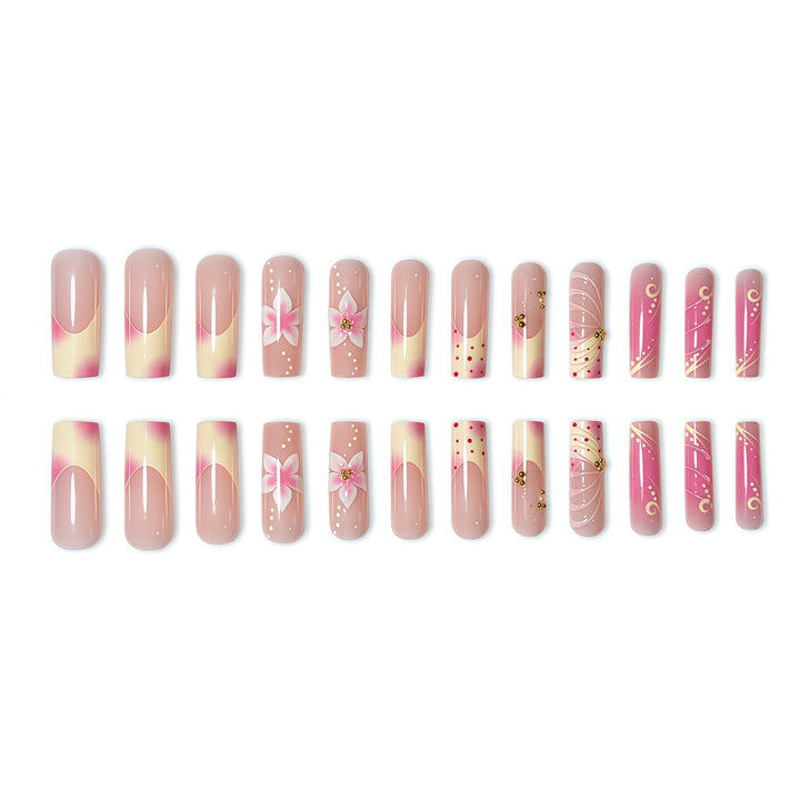 Floral Embellished Nail Extensions Kalsten
