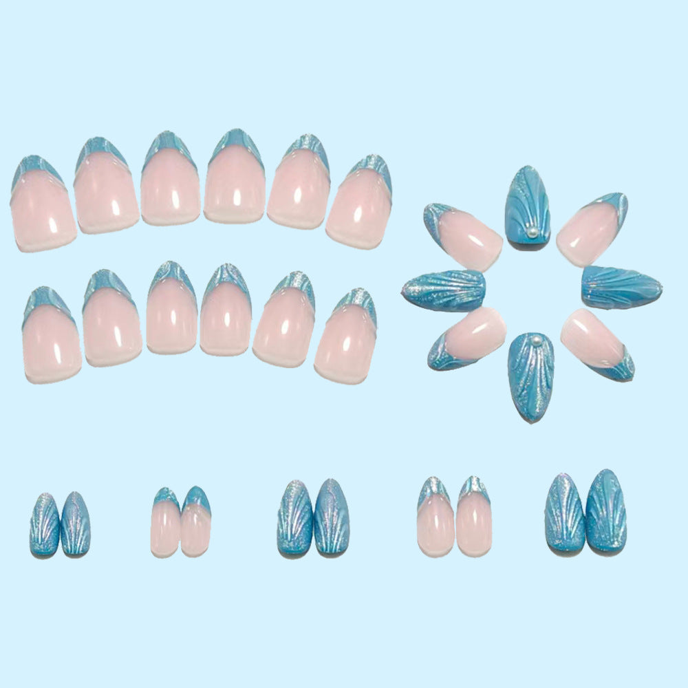Artificial nails with glitter and wave design Kalsten
