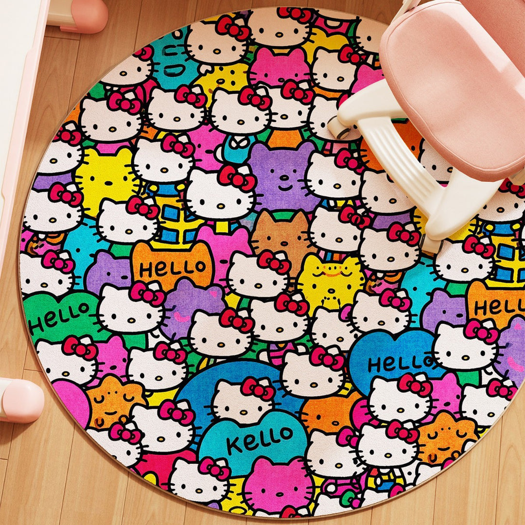 Playful Cartoon-Themed Round Area Rug